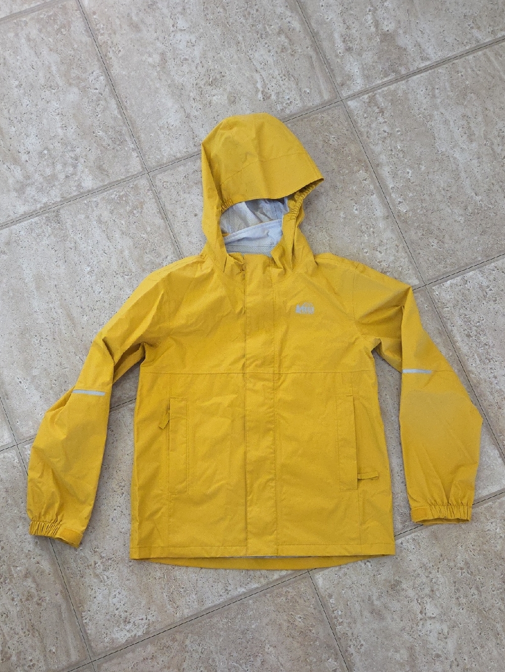 REI Bright Yellow Kids' Hooded Rain Jacket